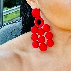 Beautiful Earring Red made by hand